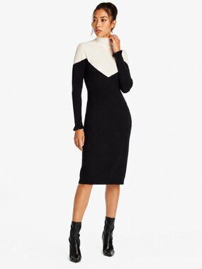 Undra Celeste New York Chevron Colorblock Knit Sweater Dress NWT